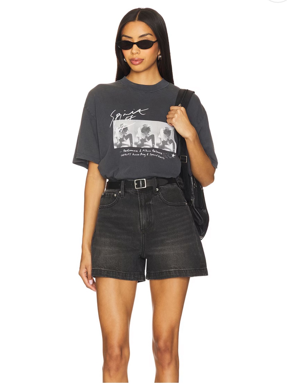 Pistola Saige High Rise Cut Off Short in Black Glamour Wash Size 25